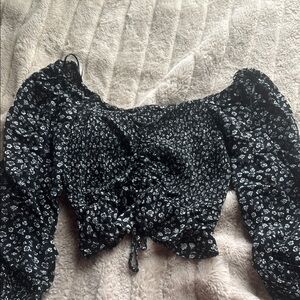 Floral Black Women's Top